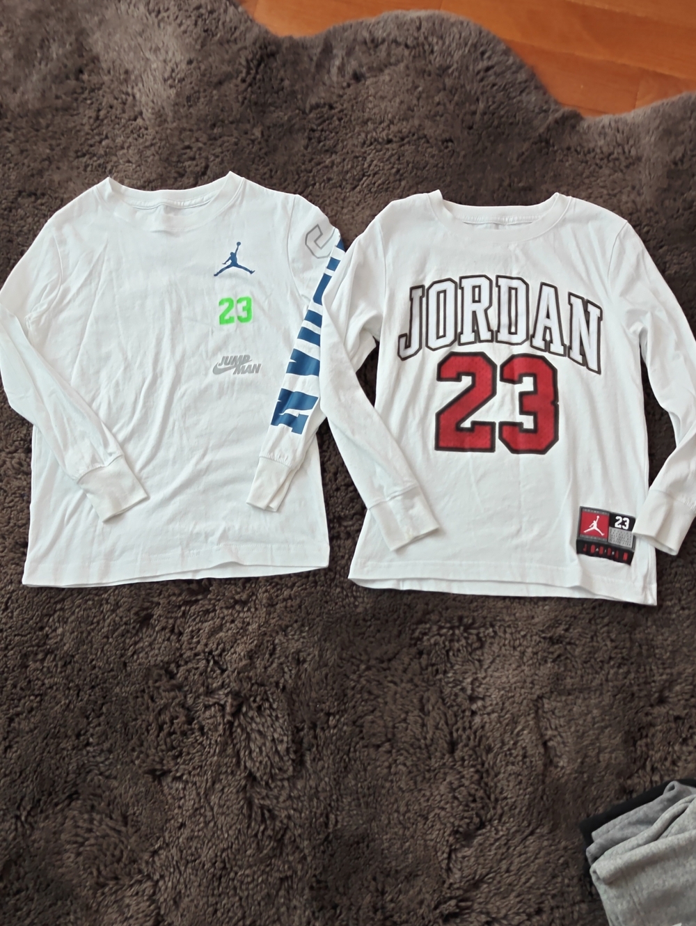 Jordan White Long-Sleeve Tee with Red 23 Graphic